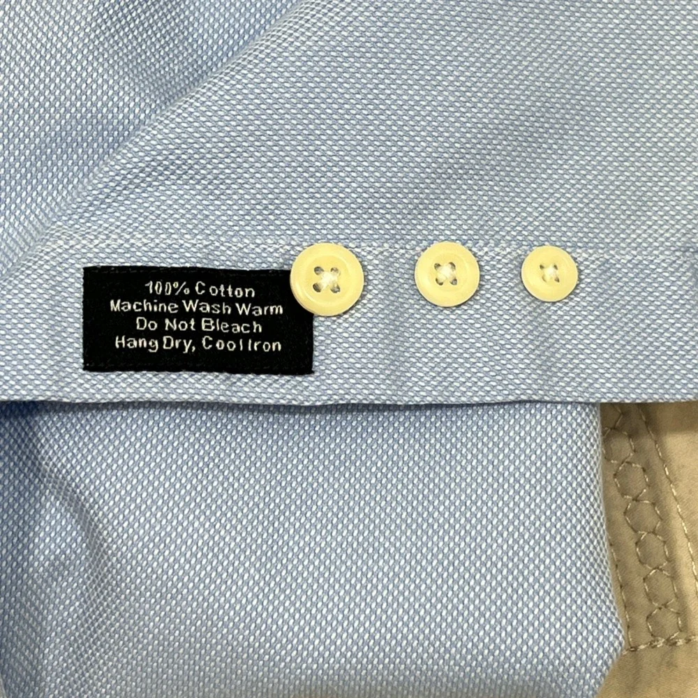 David‎ Donahue Mens Light Blue 100% Cotton Dress Shirt 18.5 34/35 Micro Pattern